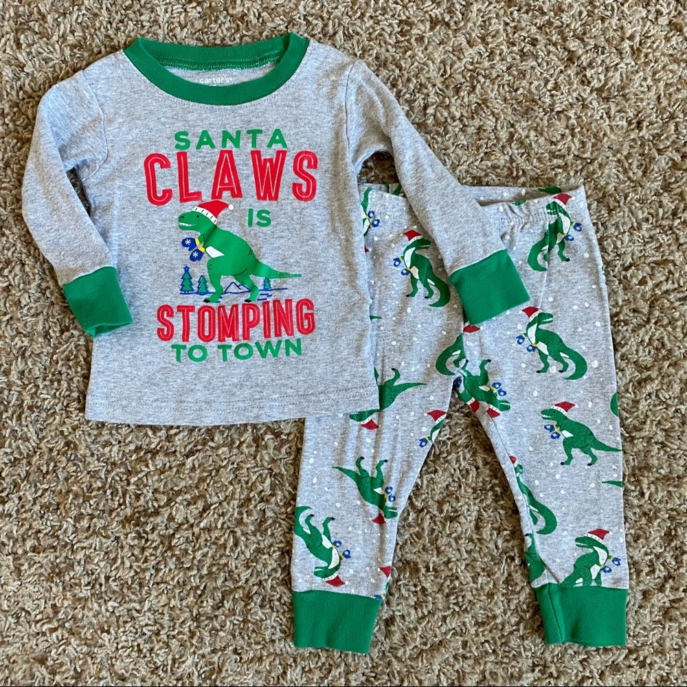Carters Christmas Holiday Pajama Set Dinosaur
